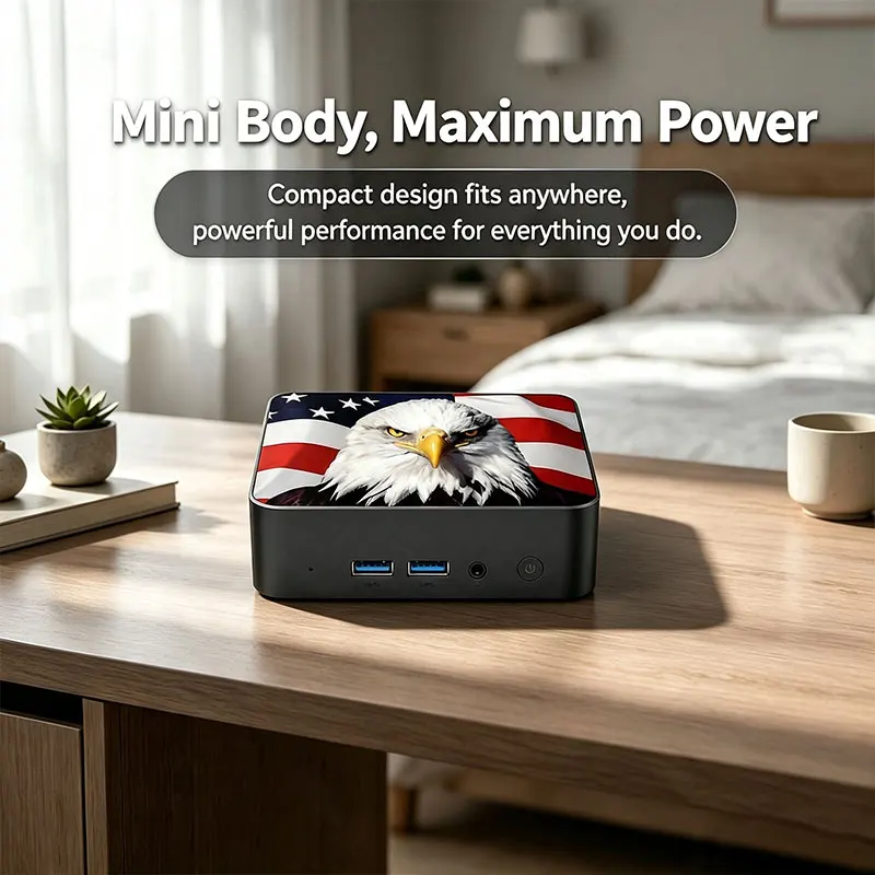 2026 USA Canada Flag Intel Core N95 Ultra Portable Mini Desktop 16 GB RAM 1 TB SSD Wi‑Fi 6 Bluetooth 5.2 High Speed for Office. view 2