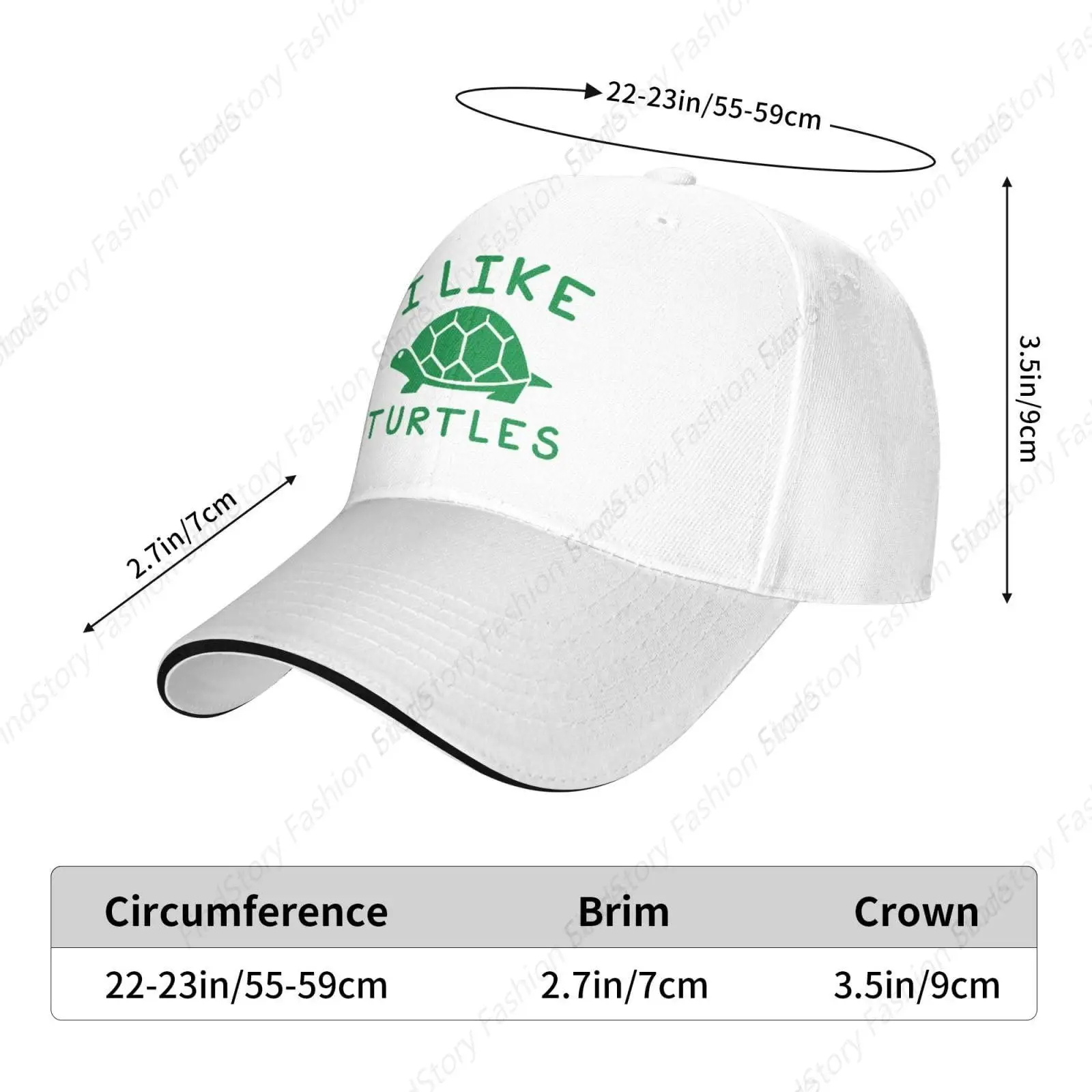 I Like Turtles Czapka z daszkiem Trucker Sandwich Brim Hat Regulowana czapka unisex Sport Wędkarstwo Golf Tata Kapelusze Outdoor