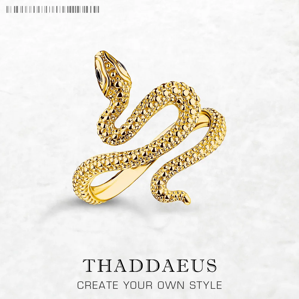 

Gold Plated Ring Snake Europe Style Love Jewerly For Girls Women Summer Brand New Romantic Gift In 925 Sterling Silver