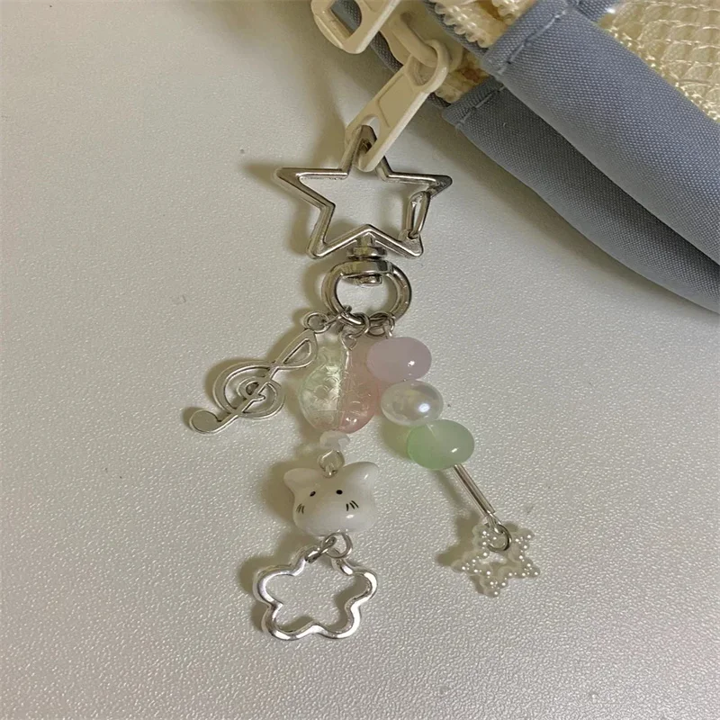 Soft aesthetic y2k pink green mint white dango keychain