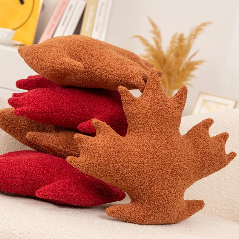 Kawaii folhas de pelúcia travesseiro almofada brinquedos macio maple leaf ginkgo planta completa brinquedos de pelúcia quarto natal feriado festa decoração presente