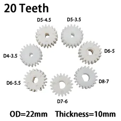 Foro profilato a forma di D 20T 1M ingranaggio cilindrico 20 denti OD = 22mm POM ruota dentata in plastica parti di riparazione fai-da-te