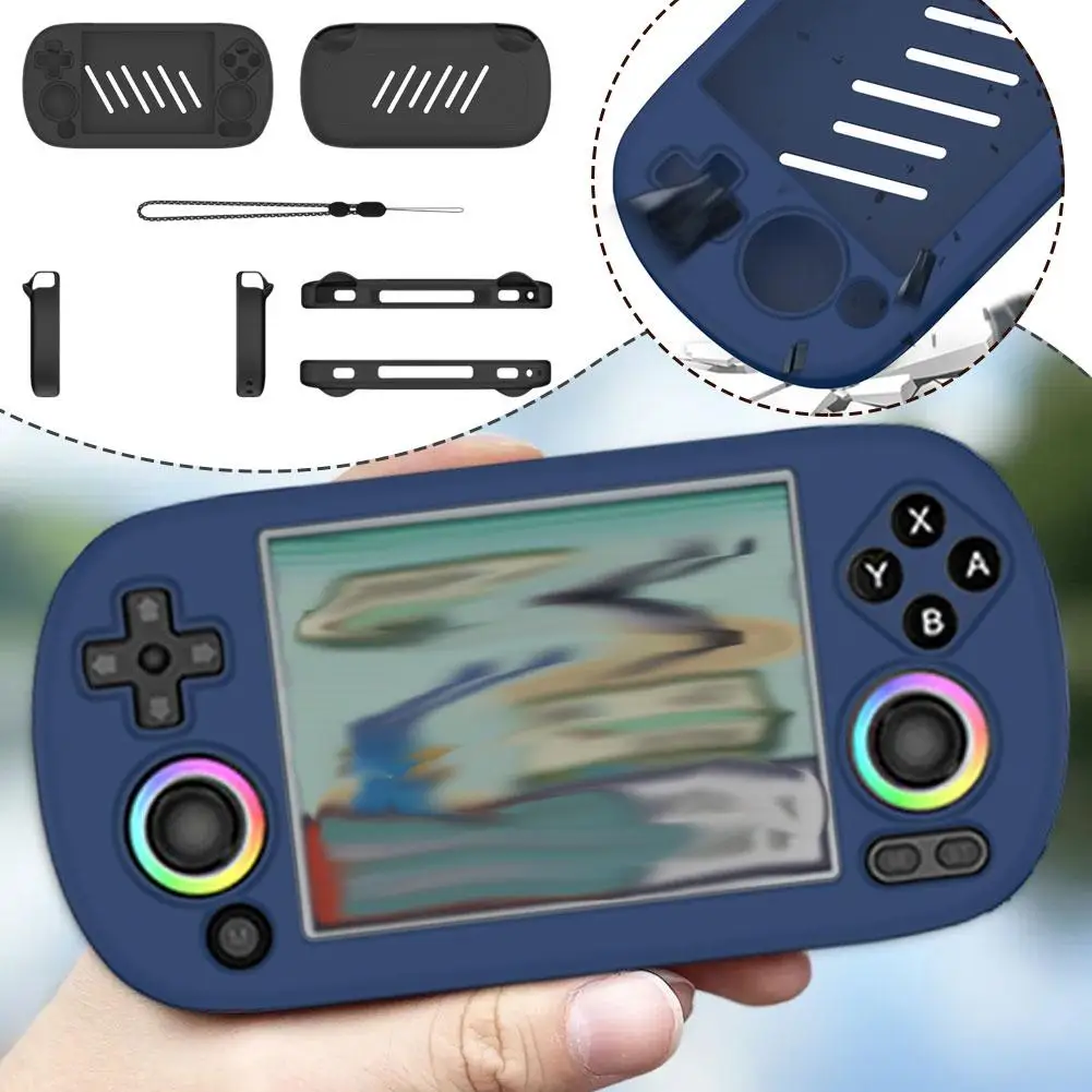 Protective Case for ANBERNIC RG40XX H Retro Handheld Game Console Case Cover with Lanyard Soft Shell Protector Anti-Scratch