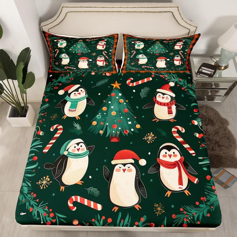 

Children's Christmas duvet set big snowman boys and girls snowlake 3 pieces without sheets