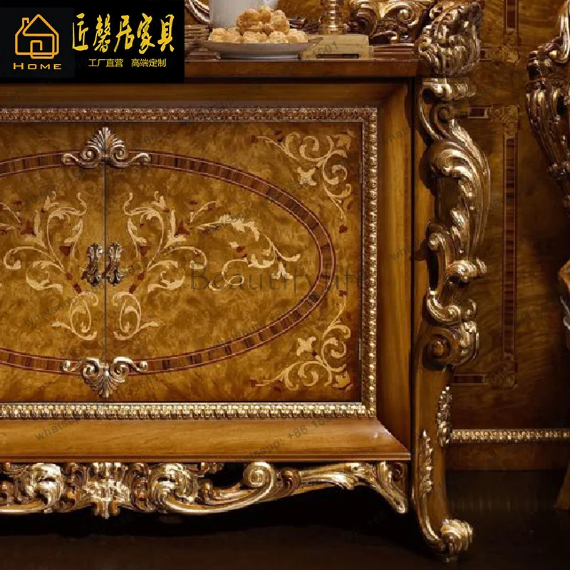 European large-capacity shoe cabinet household retro foyer partition entrance cabinet