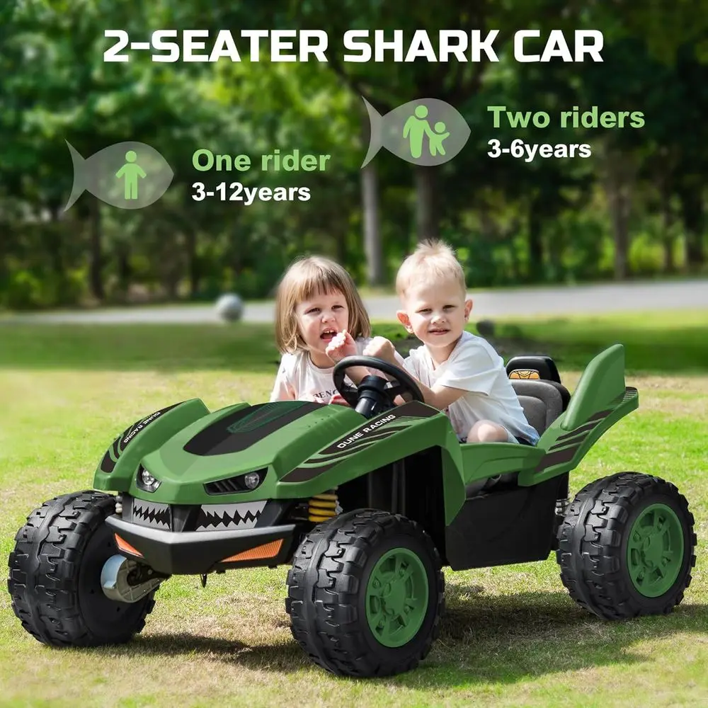 24V Ride on Toys for Big Kids, 4x200W, Max 5.1MPH, EVA Tires, 21" Spacious 2 Seater, 4-Wheeler Suspension, Remote Control,Green