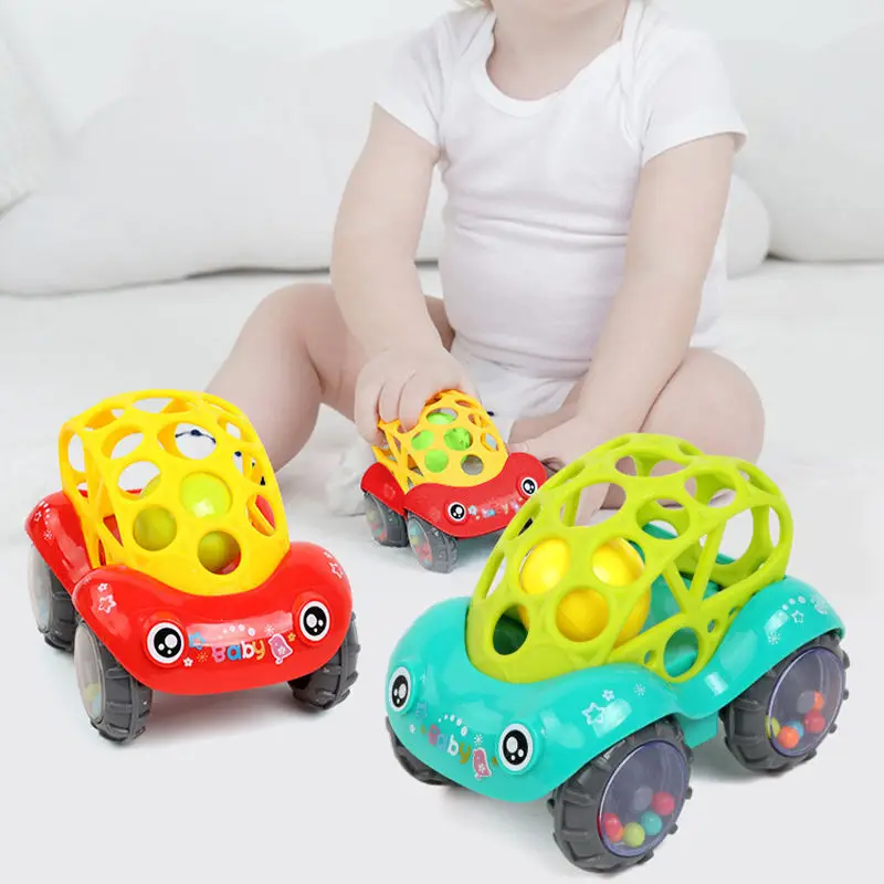 Soft Silicone Children Sensory Toy Cars Rubber Push and Go Vehicles Toddler Cartoon Educational Toys for Babies Kids Baby Gifts