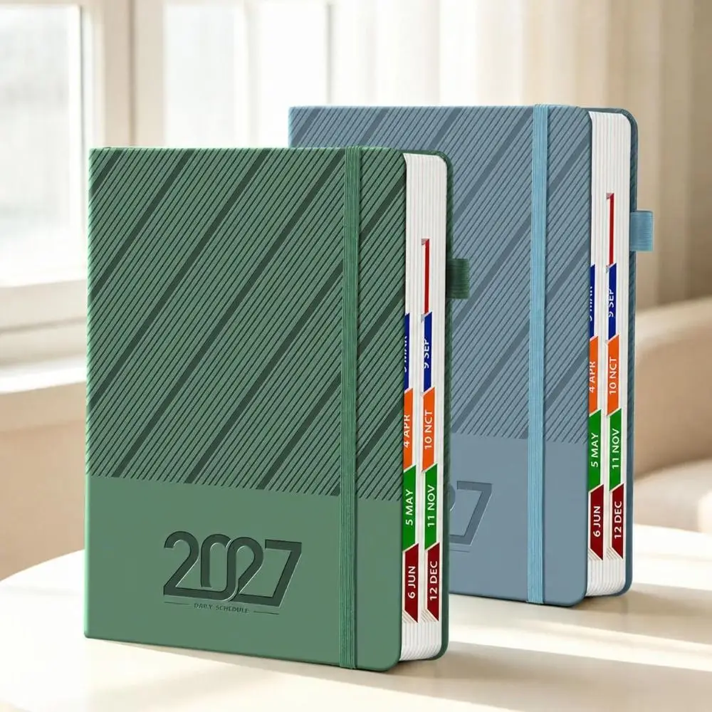 Portable A5 2027 Agenda Book To Do List Planner Reminder Daily Planner Book Textured PU Schedule Book Gift Giving