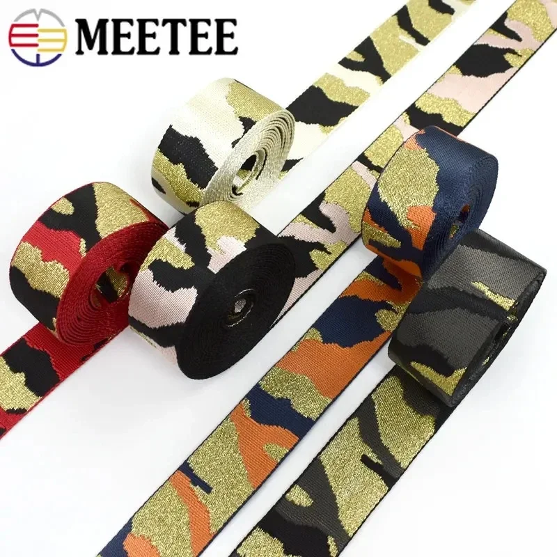 2Yards Meetee 38/50mm Nylon Webbing Polyester Jacquard Camouflage Decoration Ribbon Belt Backpack Strap Clothes Sewing Bias Band