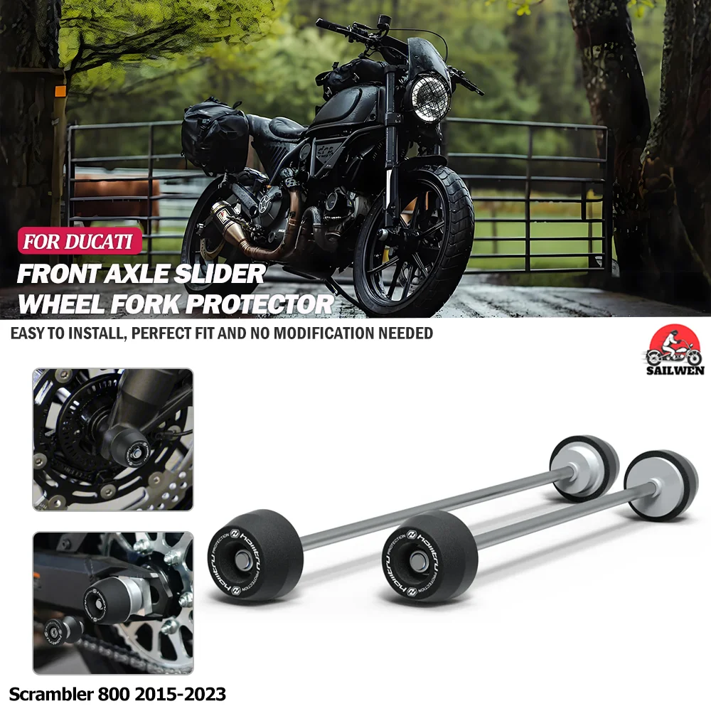 

For Ducati Scrambler 800 2015-2023 Front Rear Wheel Spindle Crash Protection