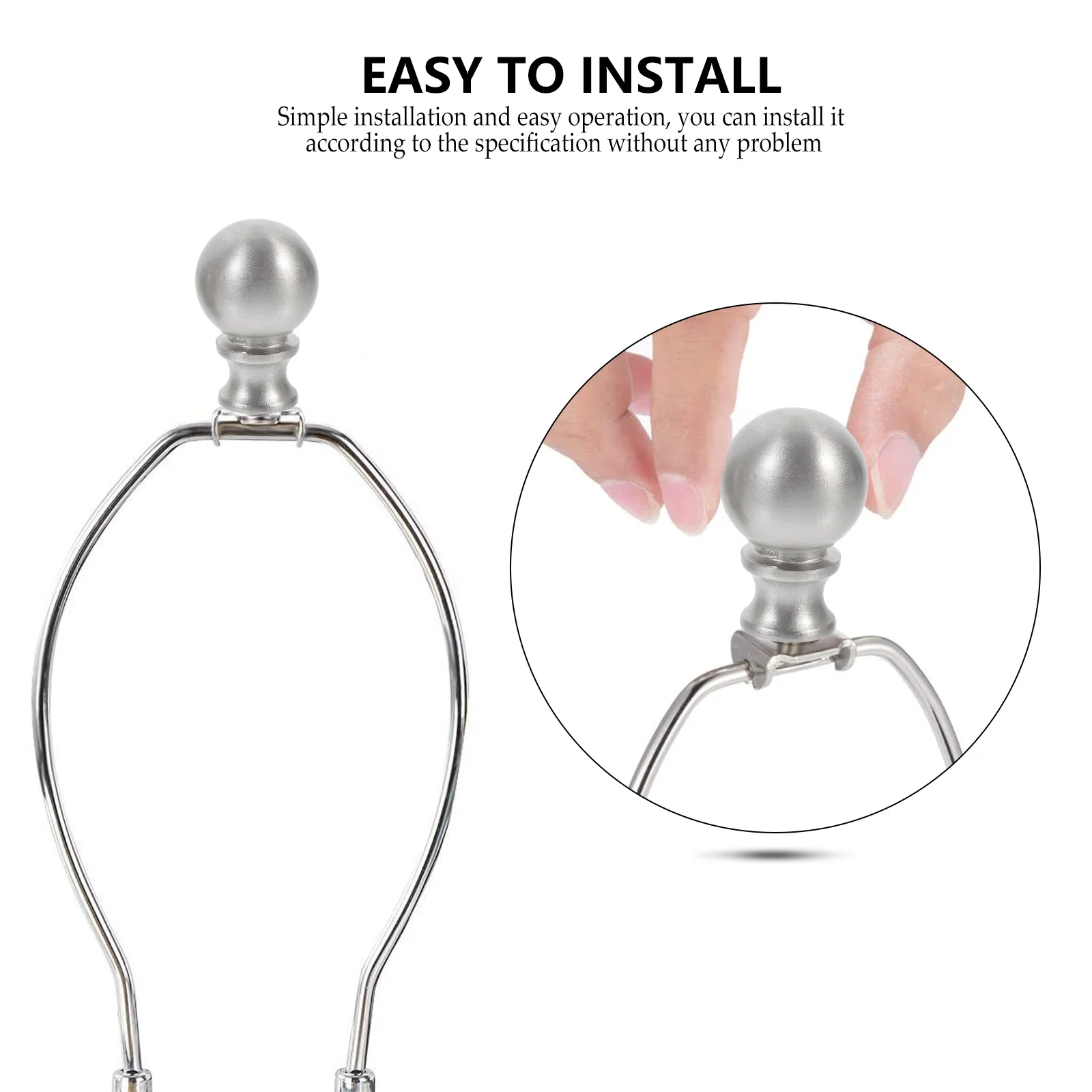 

2pcs Lampshade Finial Metal Zinc Alloy Light Screw Cap Decorative Lamp Cap Table Floor Light Accessories Silver