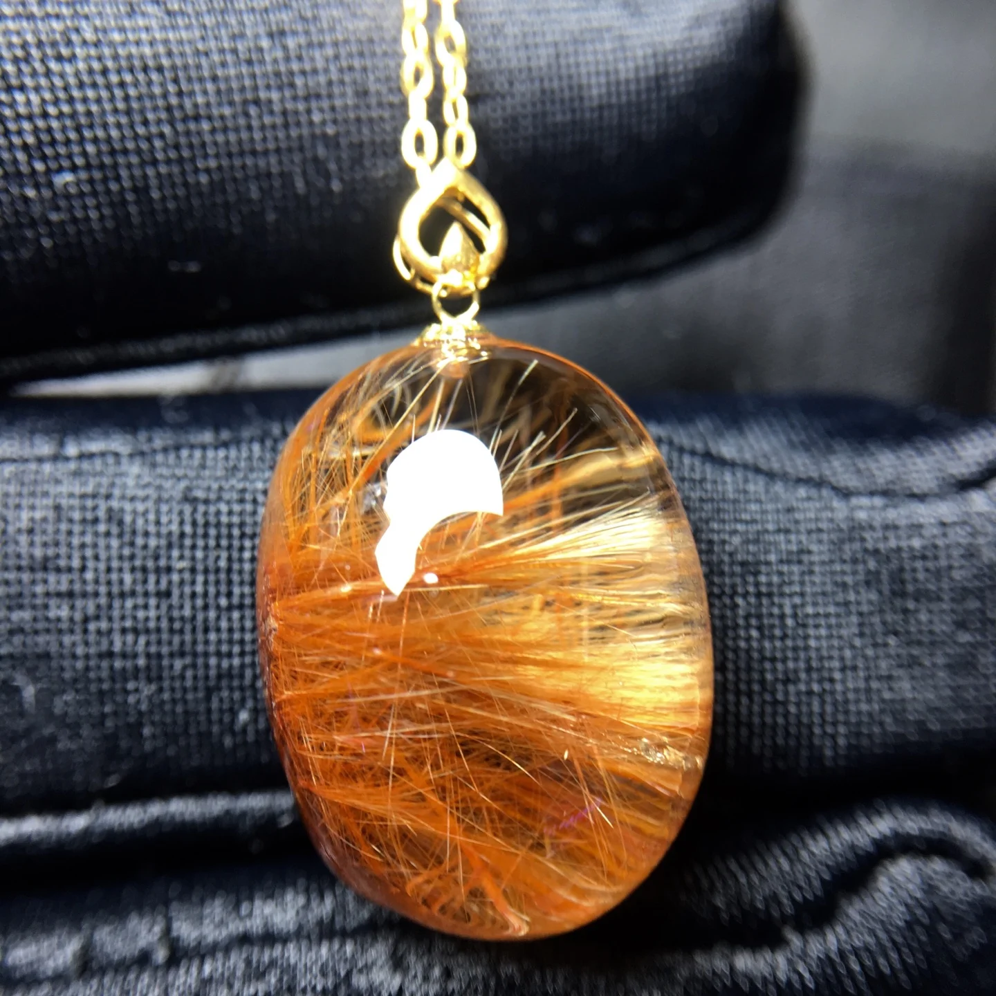 

Подвеска из натурального золота с рутилированным кварцем, цветок 20,15,11 мм, овальный рутиловый кварц, ювелирные изделия для мужчин и женщин, Бразилия AAAAAAA