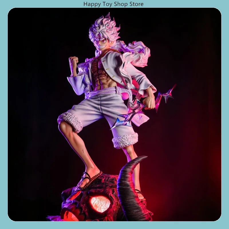 

38.5cm One Piece Luffy Gear 5 Onigashima With Luminous Base Anime Figure Model Statue Collection Desktop Decoration Toy For Fans