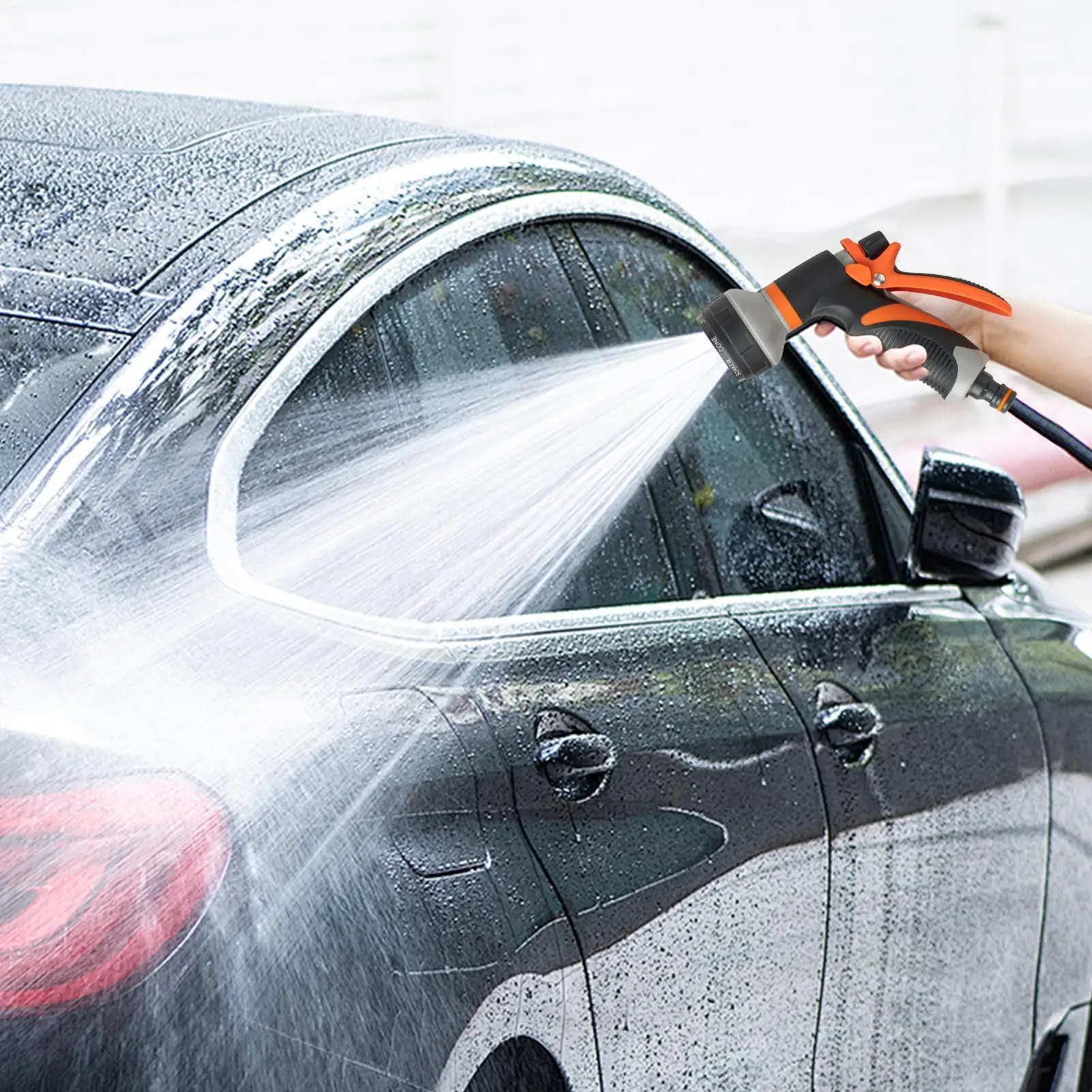 Dysza do węża ogrodowego, narzędzie do podlewania wysokociśnieniowego z 8 regulowanymi wzorami natrysku, dysza do mycia samochodu, do ogrodu, trawnika, na podwórko, na zewnątrz.