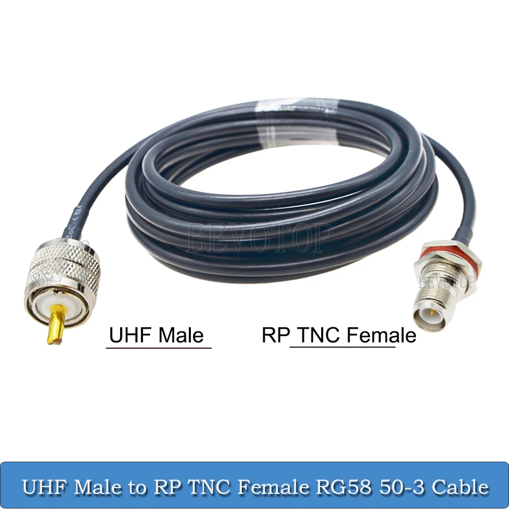 RG-58 PL259 UHF Male to TNC Female Connector RG58 Coax Cable Pigtail Extension Cord Jumper for CB Radio Ham Radio FM Transmitter