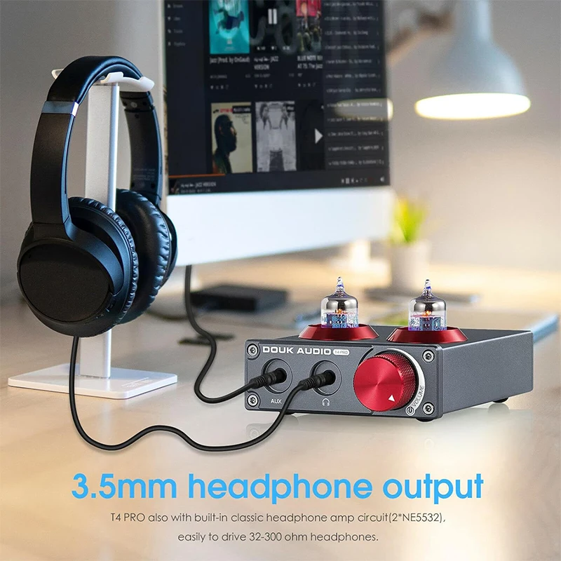 Preamplificatore Phono con tubo a vuoto T4 PRO, preamplificatore per giradischi MM, amplificatore per cuffie hi-fi GE5654