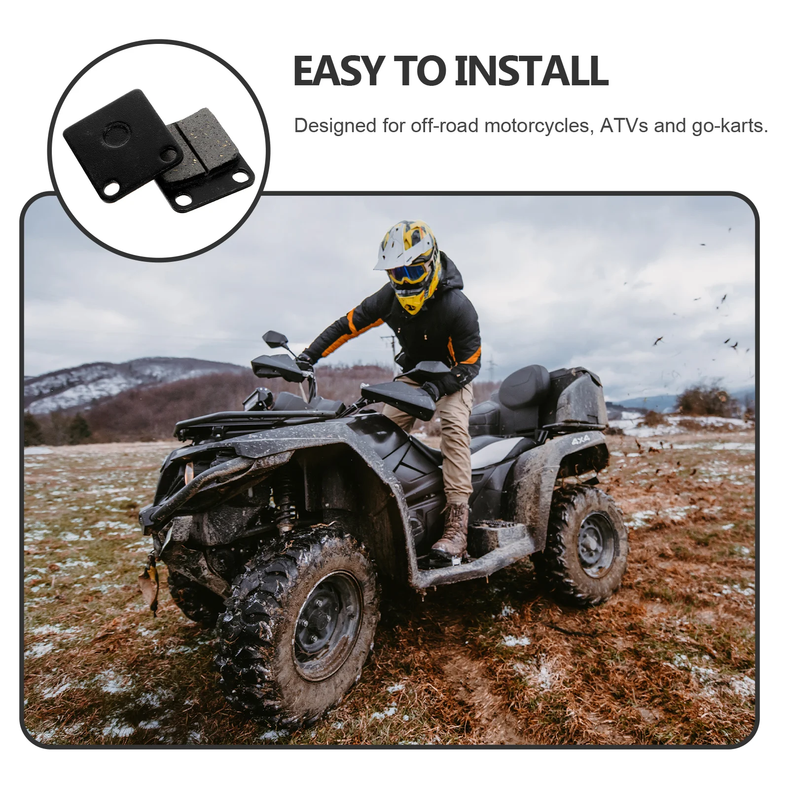 ผ้าเบรก 1 คู่ สำหรับรถเอทีวี มอเตอร์ไซค์วิบาก รถควอดไบค์ โกคาร์ท วัสดุคุณภาพสูง ใช้งานได้