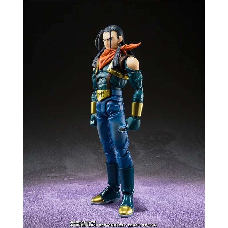 Bandai S.H.Figuartrs Super Android 17 Dragon Ball Gt 16Cm Anime Original Action Figure Model Toy Birthday Gift Collection