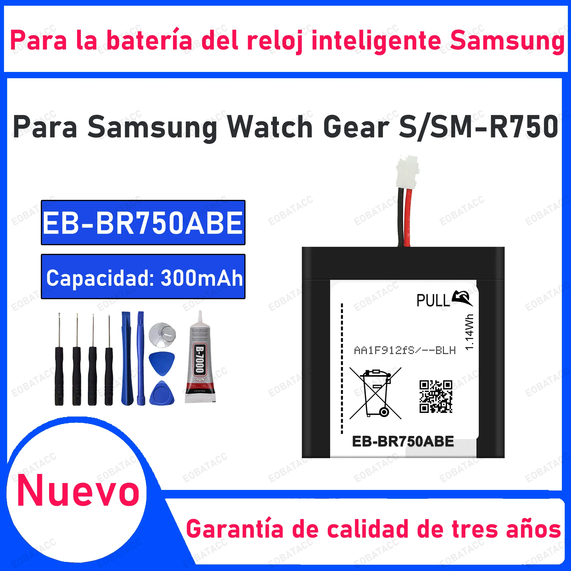 

100% New 300mAh EB-BR750ABE Battery For Samsung Watch Gear S/SM-R750 Replacement Bateria+Free Tools