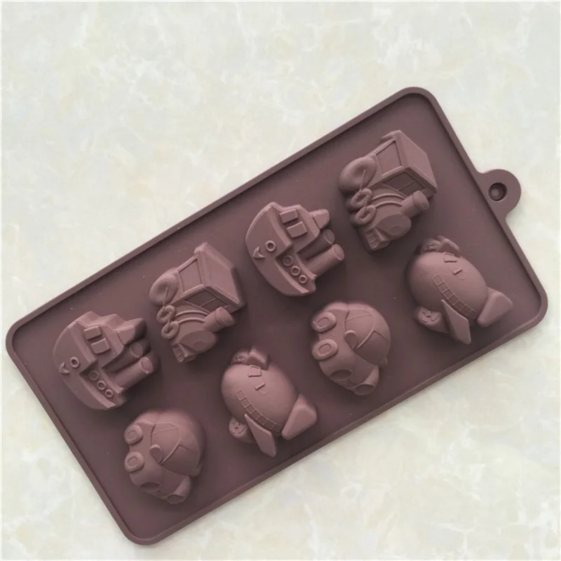 8-link traffic silicone chocolate mold ice tray mold, home-made baby food mold, easy to clean