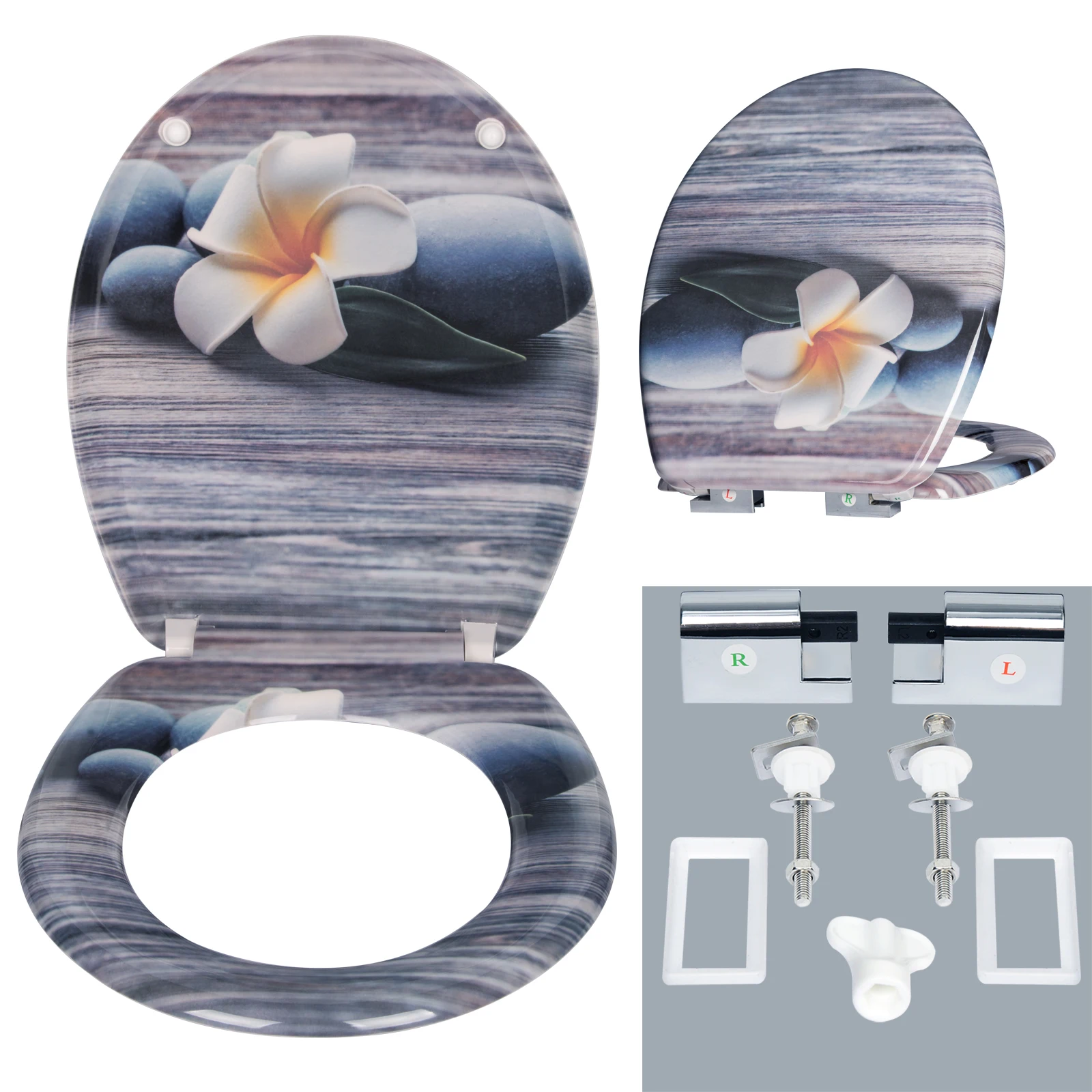 WOLTU 1 Stück WC-Toilettensitzabdeckung mit Soft-Close-Funktion, universeller Toilettendeckel, verdickter Ersatz, U-förmiges PP-Board für Badezimmerzubehör – Detail 17