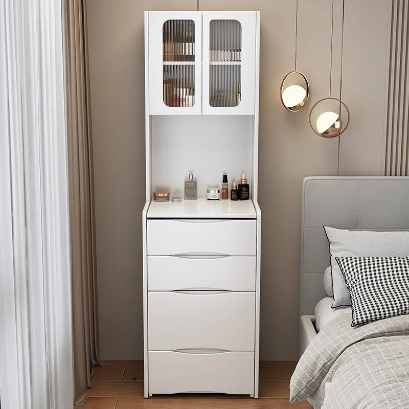 Cream dressing table modern simple bedroom flip small storage cabinet with top cabinet bedside cabinet makeup