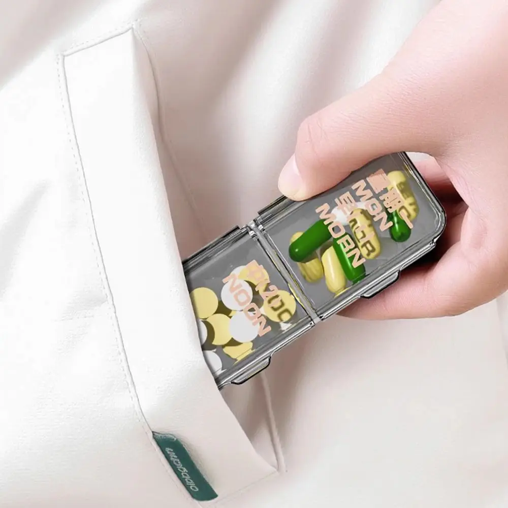 21/28 Grid Pill Organizer Box Portable Clear Medicine Organizer Plastic Moisture Proof Pill Storage Box Monthly Medication Plan #3