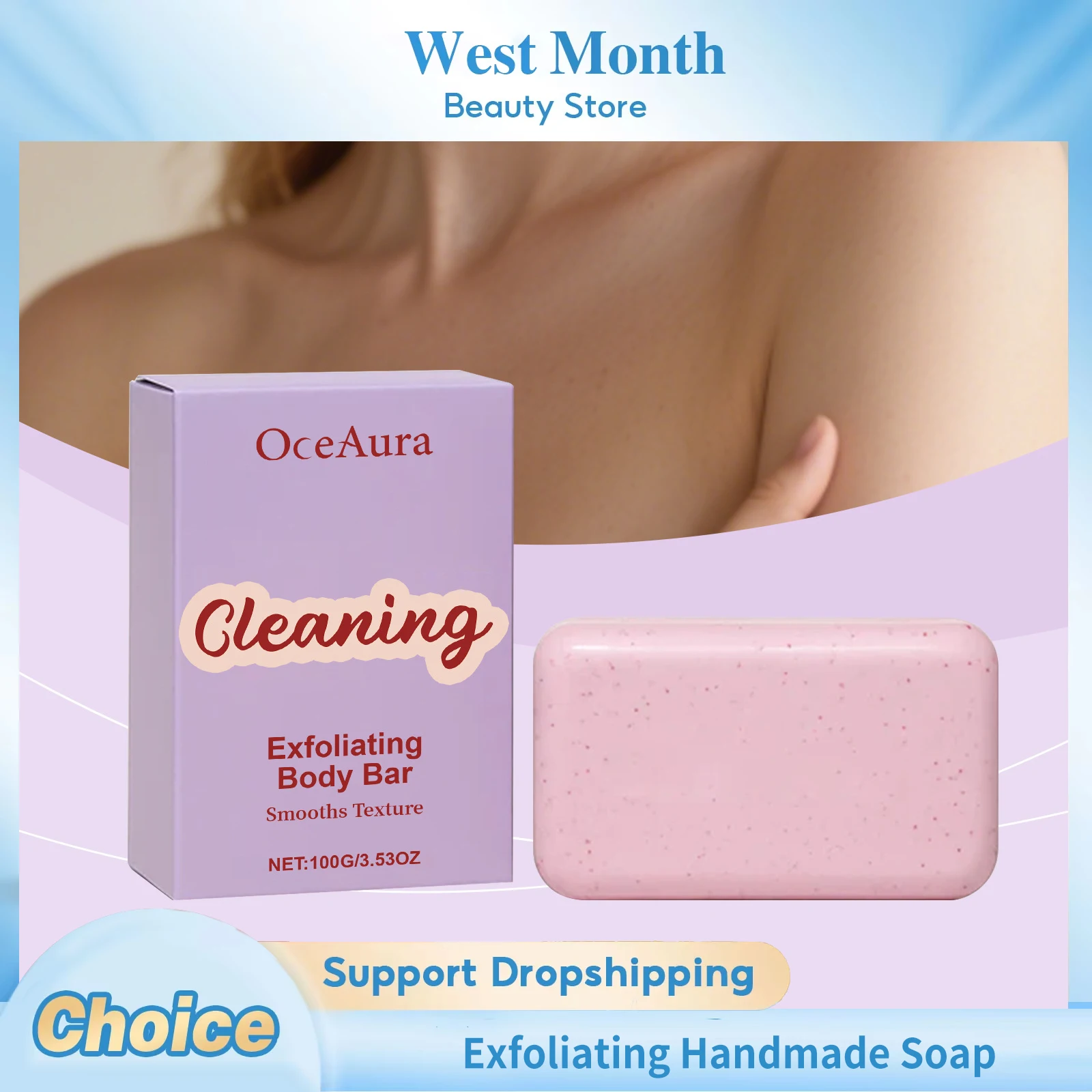 

Exfoliating Handmade Soap Deeply Cleansing Brightening Shrink Pores Improve Dullness Smoothing Moisturizing Body Whitening Soap