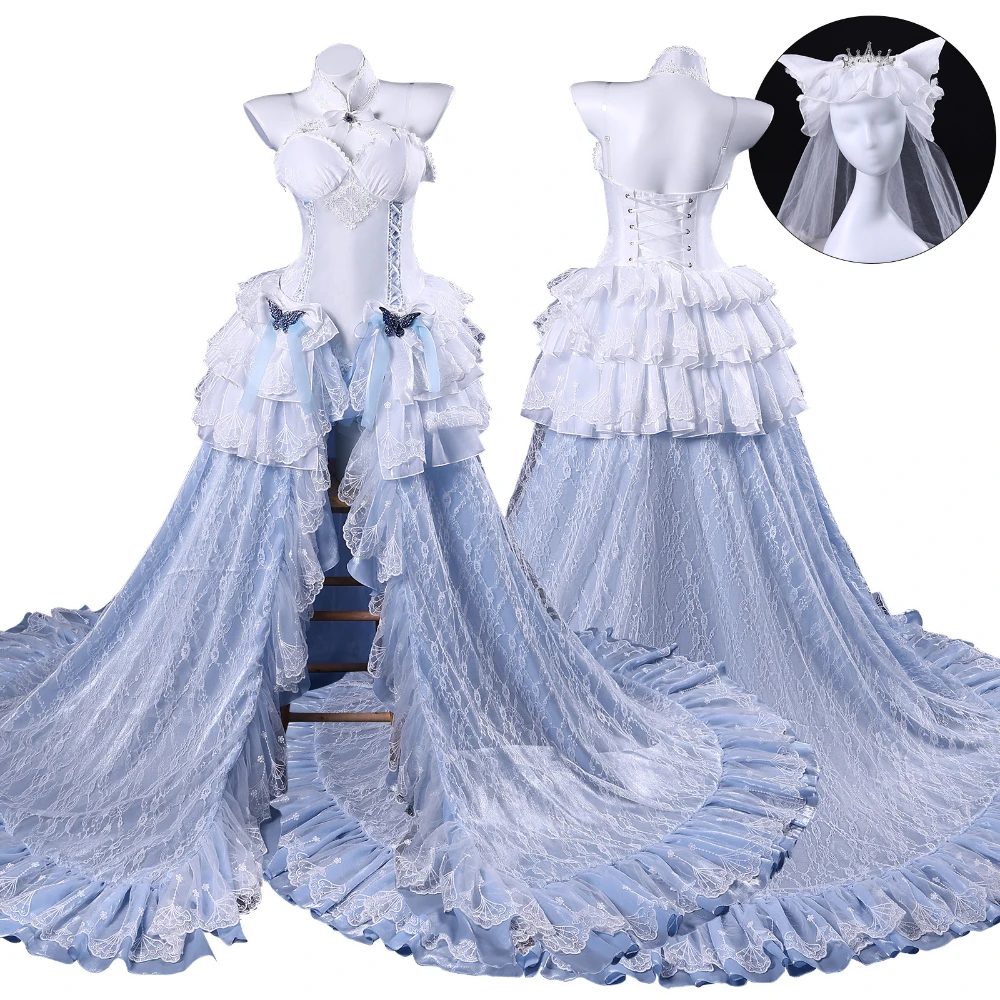 

Top Game Azur Lane Cosplay Costume Anime Cheshire Role Playing Uniform Sexy White Dress Women Adult Comic Con Halloween Party