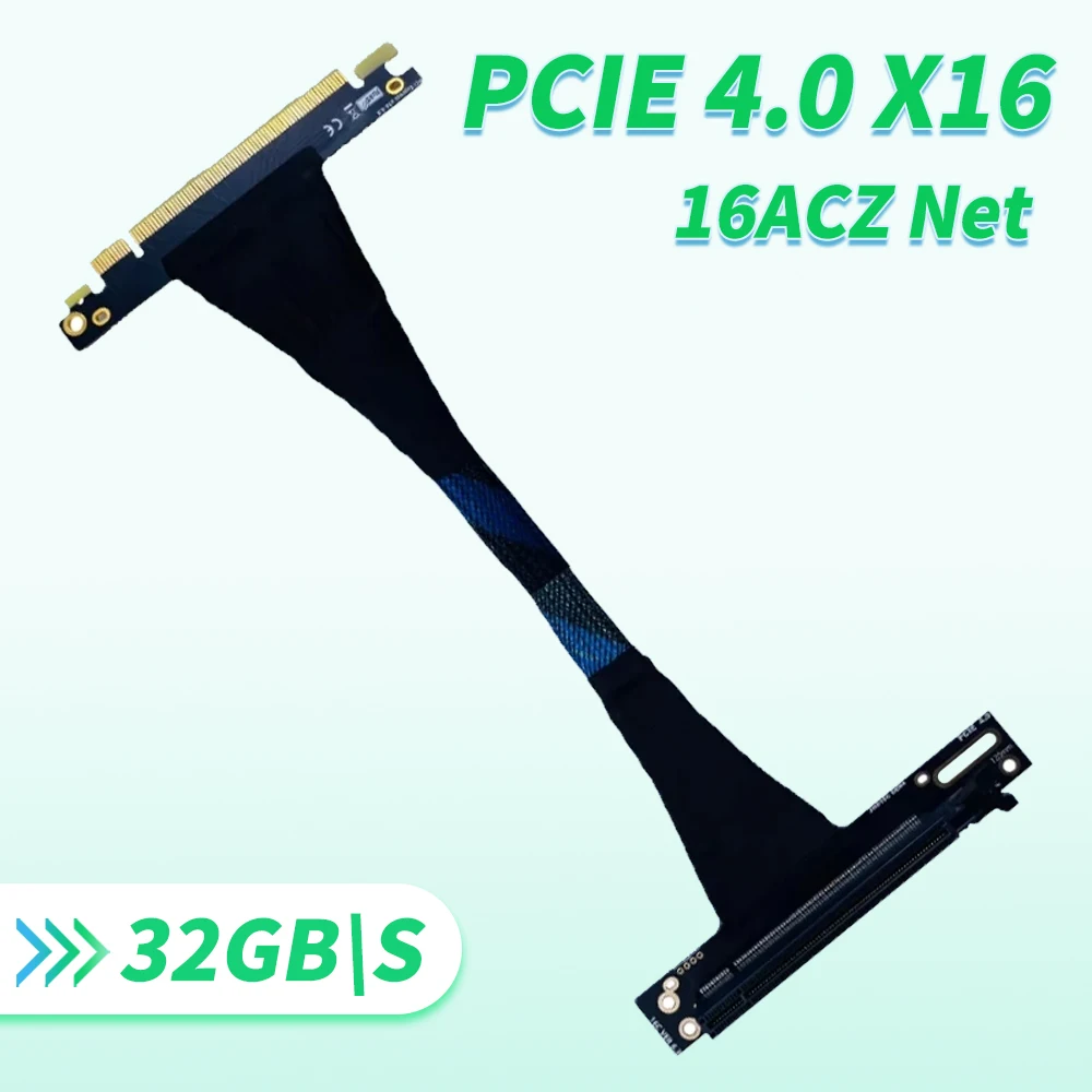 

PCI-E 4.0 X16 Graphics Card Extension Cable Foldable PCI Express 16x PCIe GPU AI Adapter Cable for Compact Space Chassis