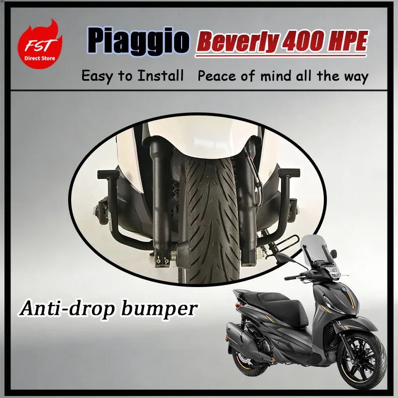 

FOR Matte Black Nano Coated All-Weather Anti-Rust Safety Bar Piaggio Beverly 400 Salt And Rain Resistant Long-Term Durability