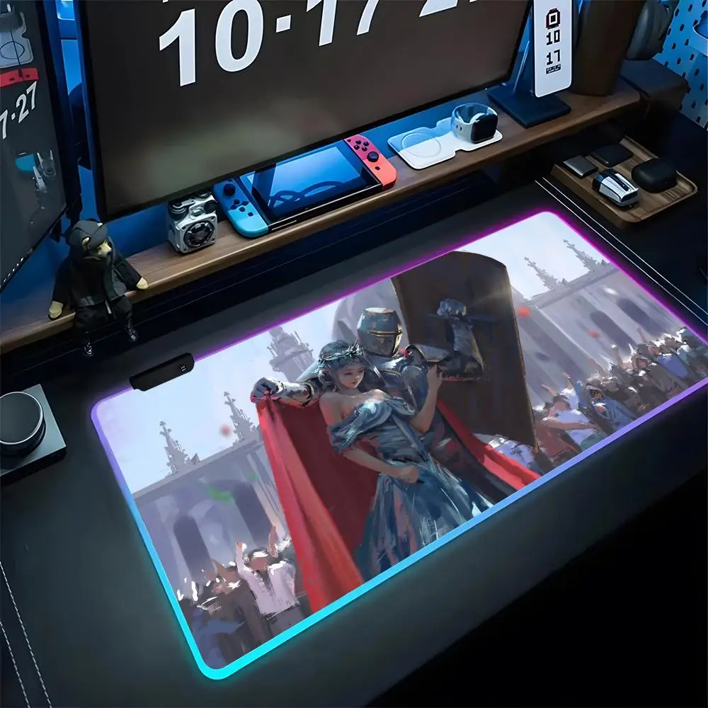 

Коврик для мыши GhostBlade, игровой RGB-коврик для мыши с подсветкой, музыкальная подсветка для клавиатуры, коврик для ноутбука XXL для геймеров, настольный коврик для девочек