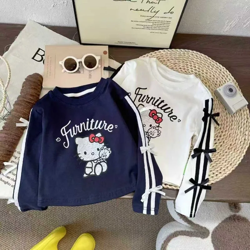 

Kawaii Hello Kitty Sanrio Students Cute Cartoon Comfortable Sportswear Children Warm Hoodie Trousers Birthday Gift for Kids