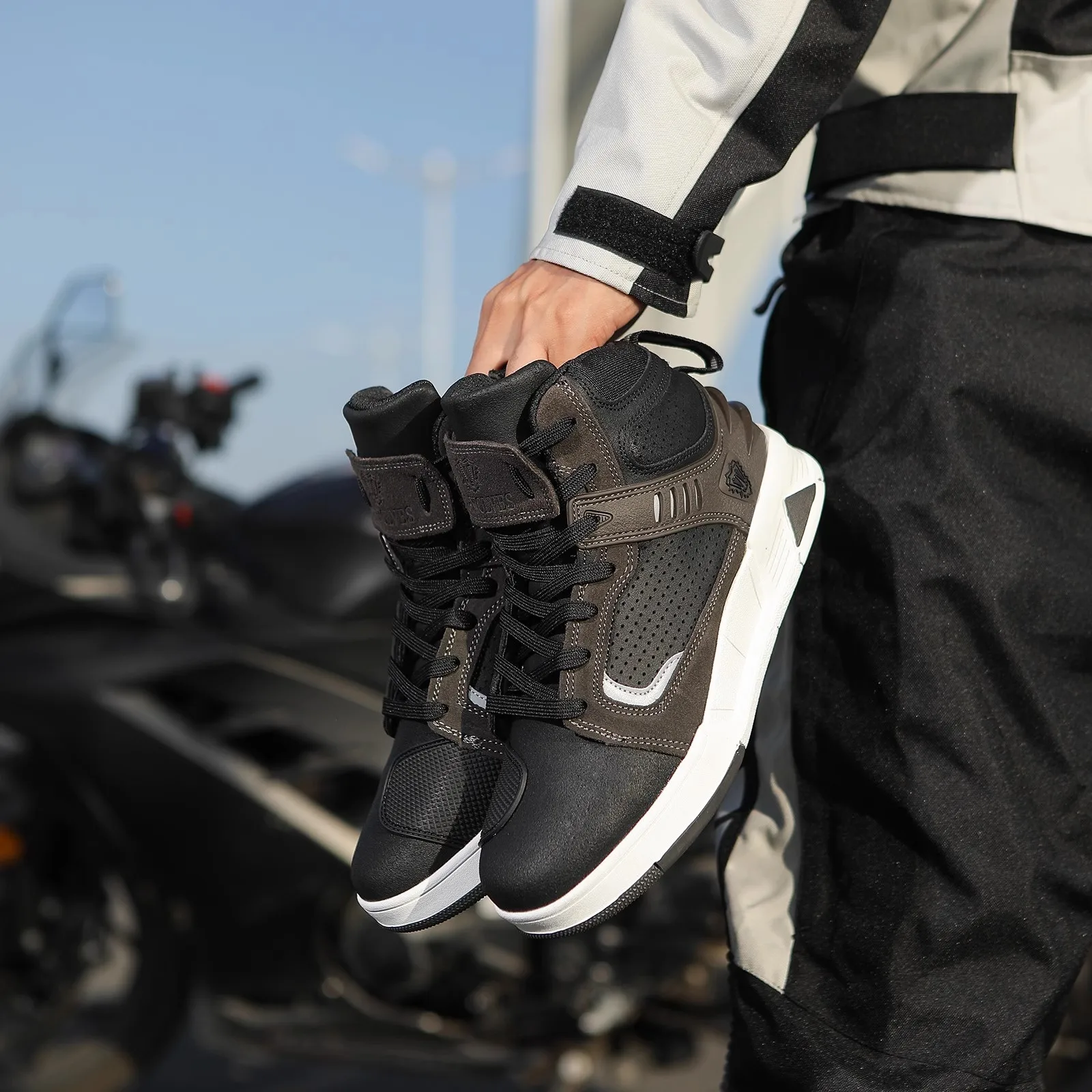 Homens equipamentos da motocicleta sapatos de equitação ao ar livre botas de corrida de rua respirável moto cruiser touring tornozelo sapatos