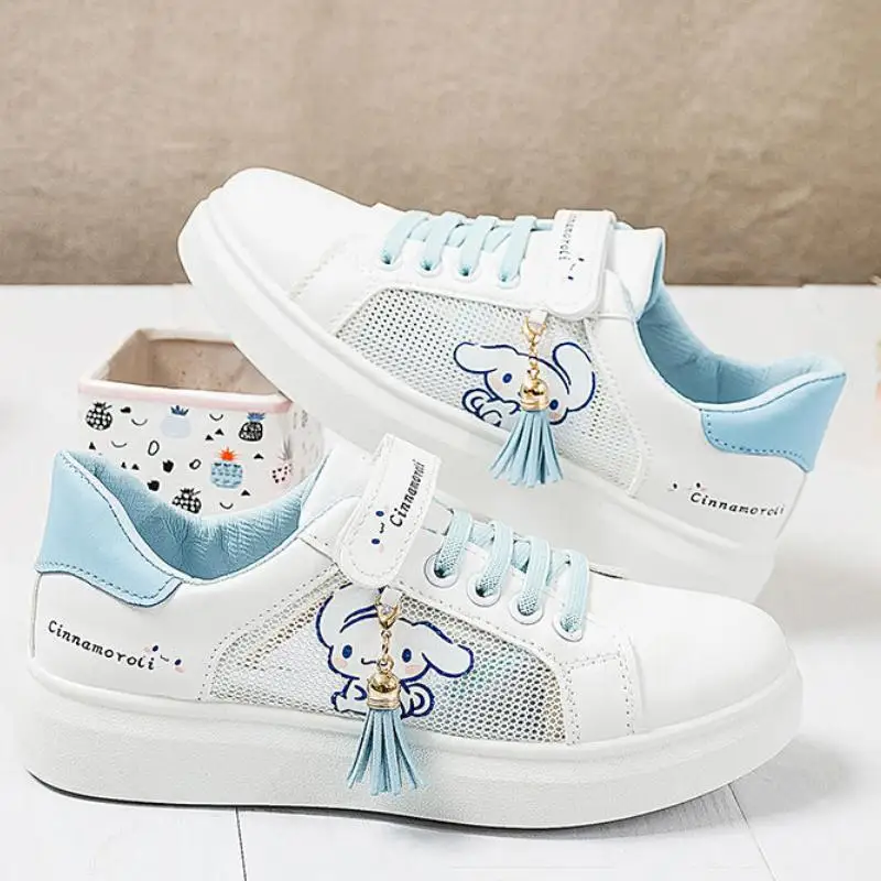 Sanrio Cinnamoroll Sneaker per bambini Cartoon Kuromi Scarpe da ginnastica estive fresche Anime Ventilare forza elastica Scarpe in rete Kawaii Girl