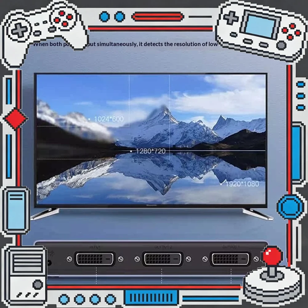 UGREEN CM202 DVI Splitter 1 In 2 Out 1080P 60Hz Video Distributor Mirrors One Computer to Two Monitors for Office Displays