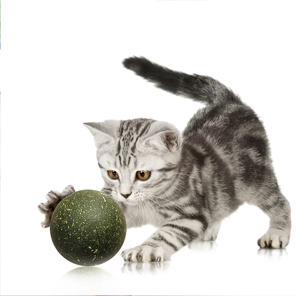 

3Pcs Natural Catnip Balls Safe Edible Chew Snacks Promote Digestion Clean Teeth Cat Mint Hair Care Catnip Cat Snack Ball