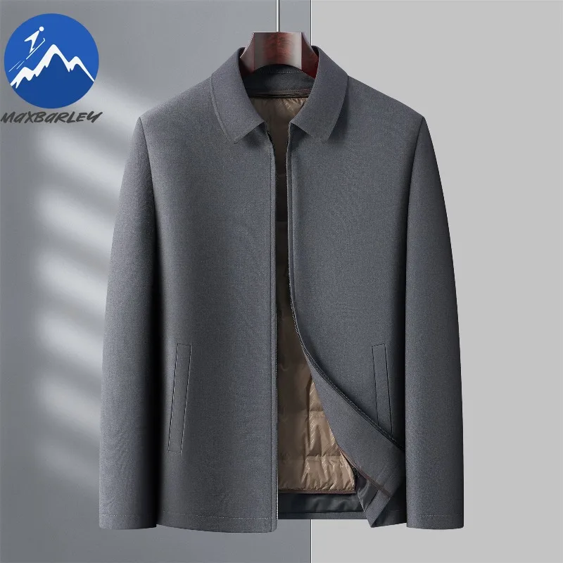 

Maxbarley Men Down Jacket High Quality Duck Down Commute Office Warm Puffer Coat Detachable Inner Layer Lightweight Winter Parka