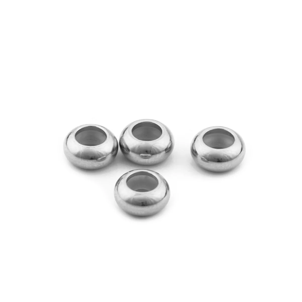 10Pcs 6/8/10mm Stainless Steel Adjustment Beads with Non-slip Silicone Ring Gold Color Stopper Spacer Beads for Craft Making