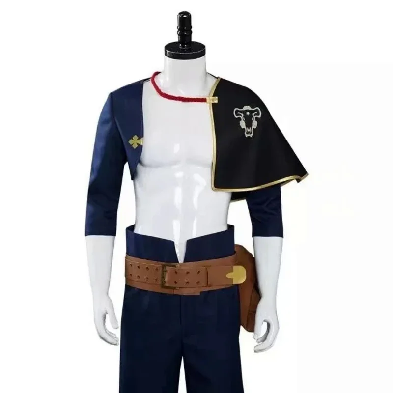 Anime Black Clover Asta Cosplay Conjunto completo, Capa, Xale, Calças, Cinto, Colar, Homem Roupas, Carnaval de Halloween, Traje de RPG