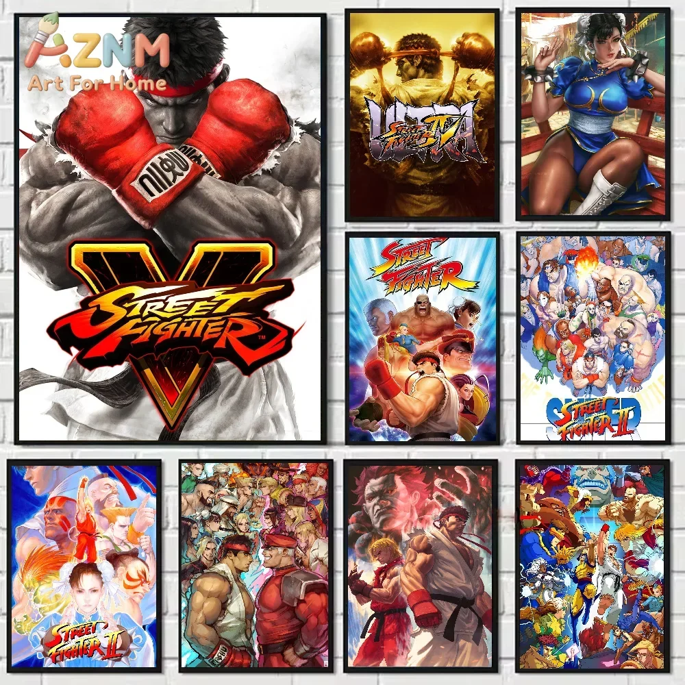 Game S-Street Fighter Poster Aesthetic Canvas Painting Posters and Prints Wall Art Picture for Bedroom Home Decor