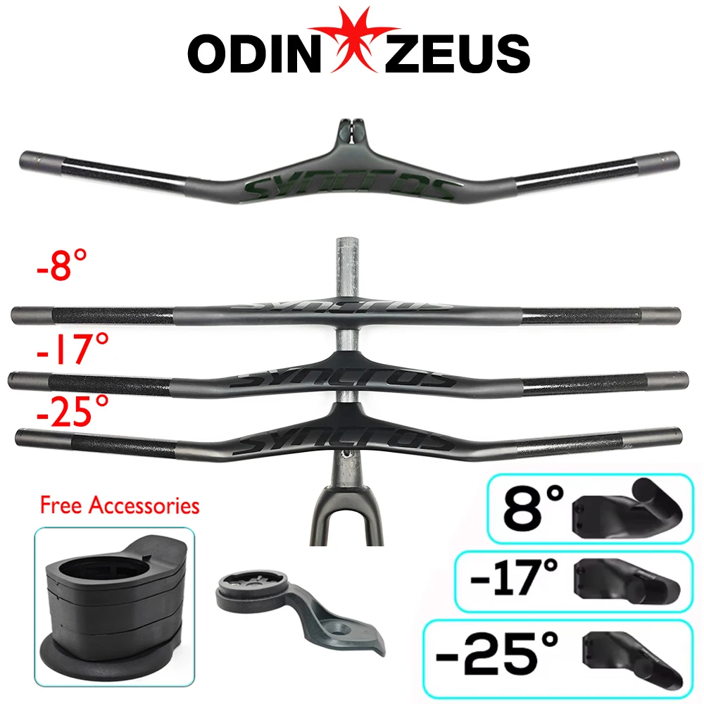 

Руль SYNCROS из углеродного волокна MTB, интегрированный руль Fraser iC SL SE, -8 ° /-17 ° /-25 ° , 60мм-90мм, велосипедные аксессуары