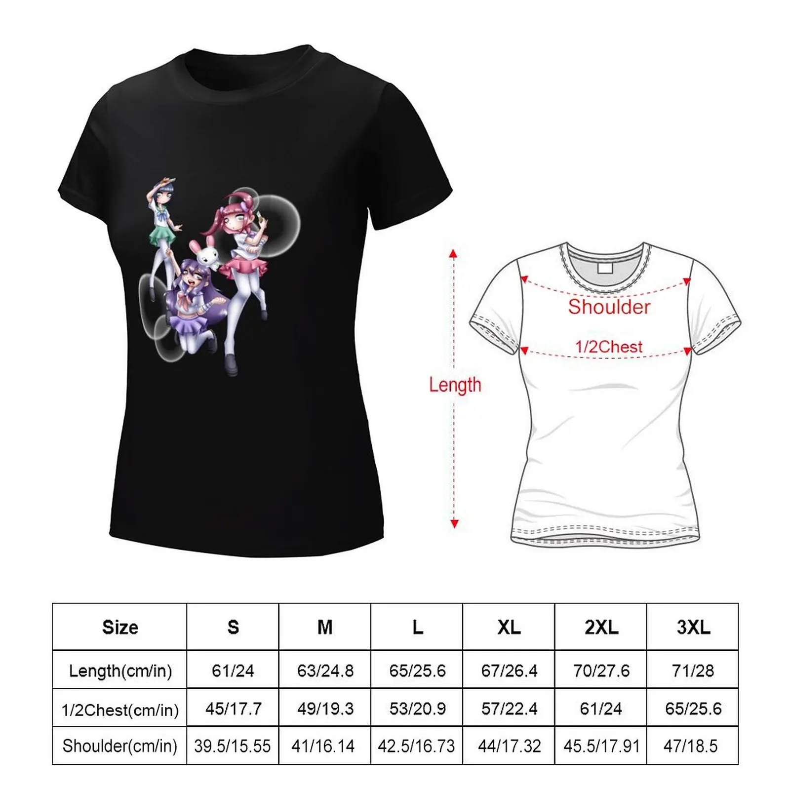 Menherachan-T-Shirt pour femmes, coupe au poignet, kokors (Menherachan, SabukarStrespiration an, Yumekawachan), vêtements mignons