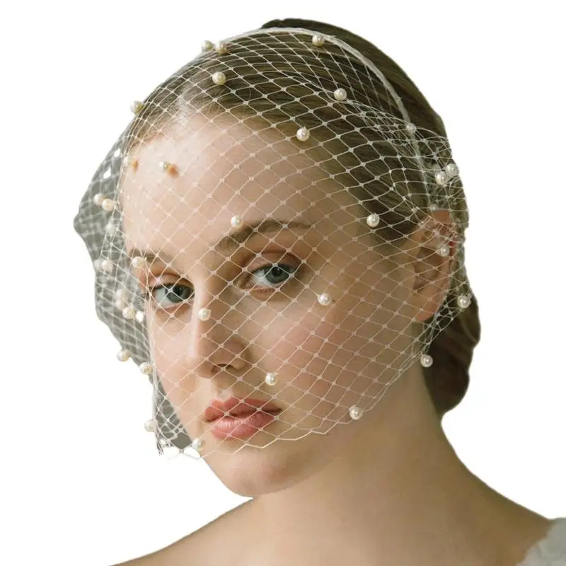 P88A Elegant Veil Headband Wedding Bridal Veil Bachelorette Party Head Veil Headwear