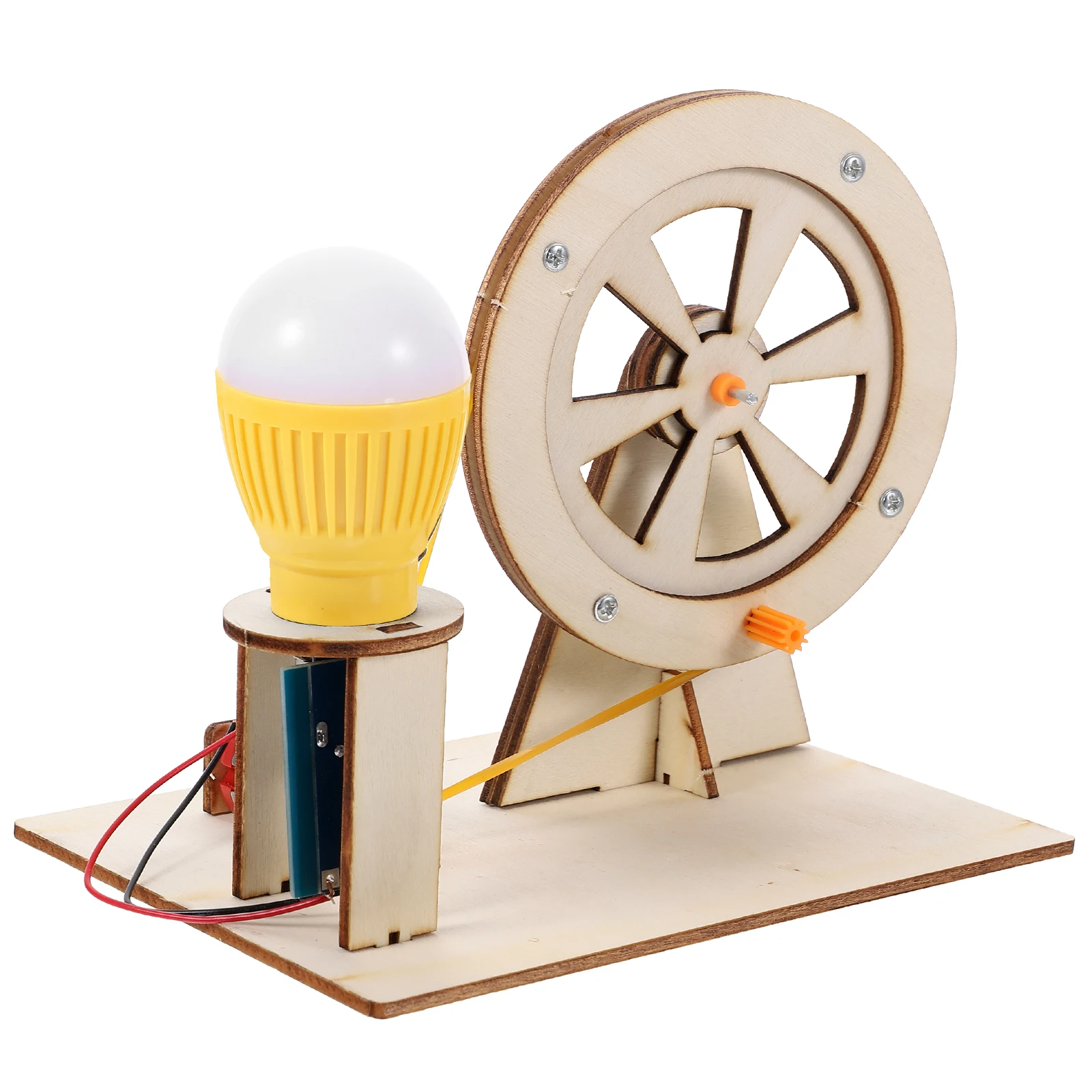 Generador de manivela Manual de madera creativo, Kit de ciencia educativa de montaje Manual, herramienta de aprendizaje de física eléctrica Diy