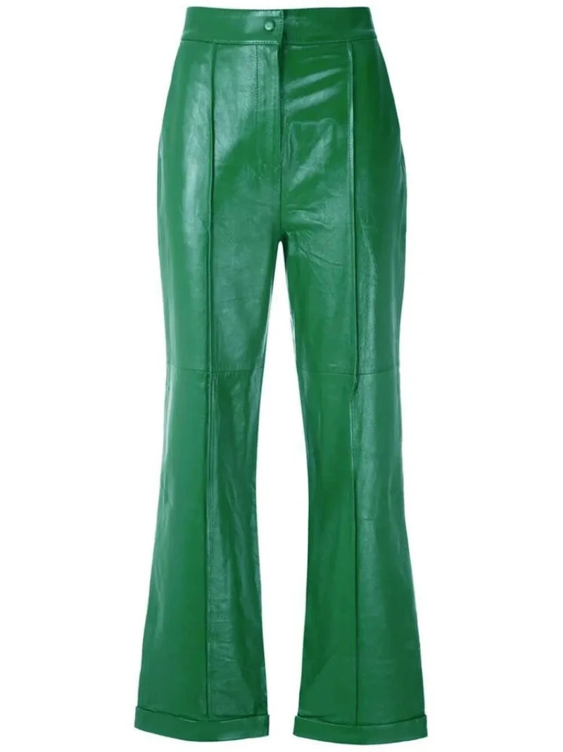 Women Genuine Lambskin Leather Pant Beautiful Sweatpants Wide Leg Pant