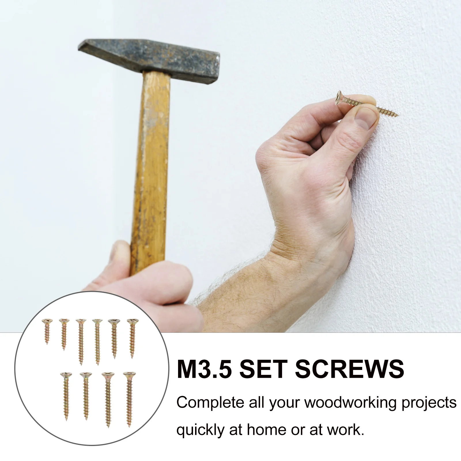 165 قطعة الذاتي التنصت الخشب شقة رئيس السحابات للأثاث النجارة إصلاح الزنك مطلي مجموعة مسامير مسامير النجارة #1