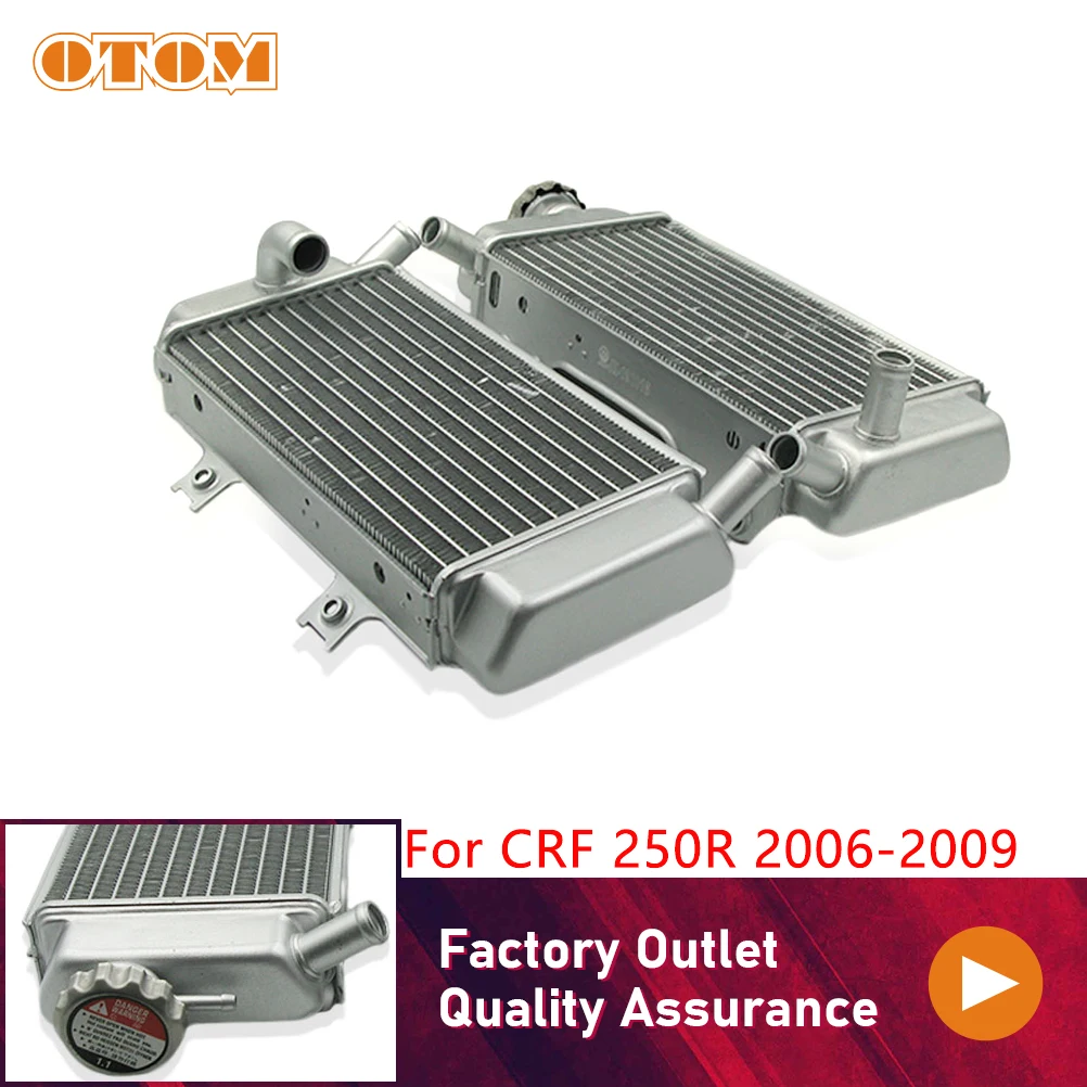 OTOM Motorcycle Aluminium Radiator Cooling Water Tank Left Right  For HONDA CRF 250R CRF250R 2006-2009 Dirt Bike Engine Cooler