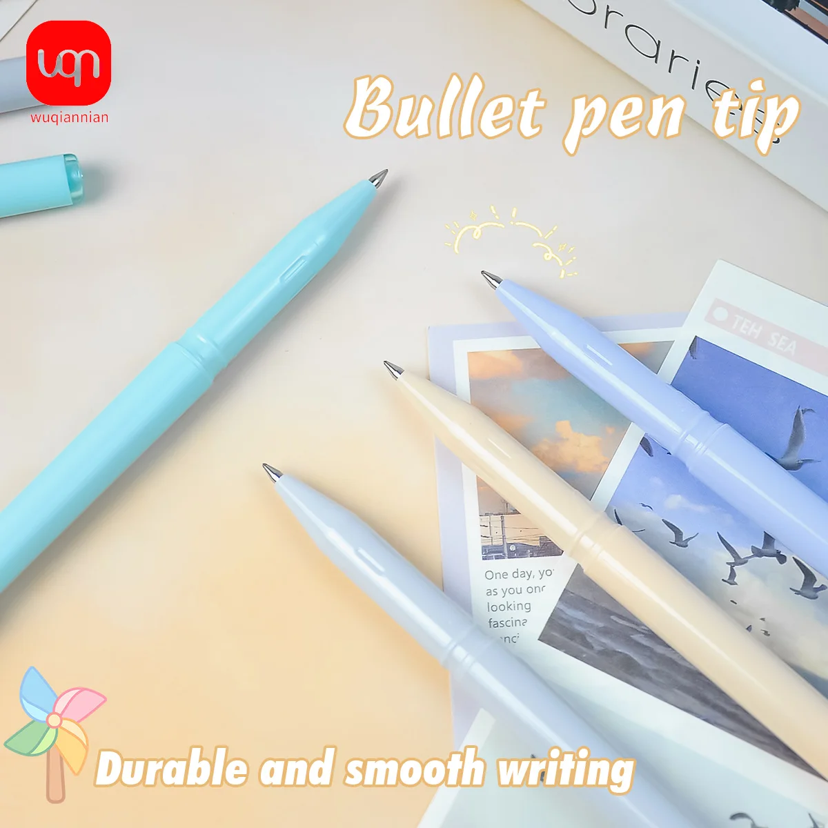 WQN-3/6pcs High-Quality 0.5mm Nib Glue Pens, Multi-Color Shell, Black Ink, Smooth Writing, Office Supplies