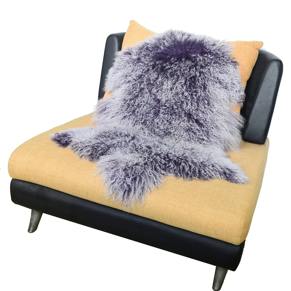 Soft Long Hair Mongolian Lamb Fur Chair Cover, Bedroom Rug, CX-D-60T
